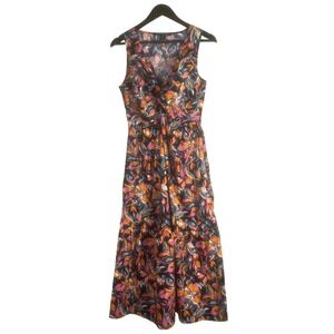 French Connection Twist Front Maxi Dress‎ Women's M Multicolor Floral Cotton